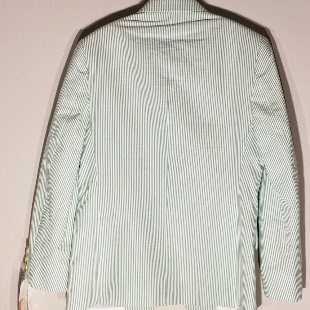 RALPH LAUREN**Green/White Striped Blazer 8R $118 - Picture 7 of 7